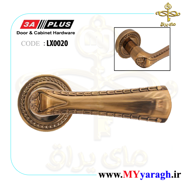 دستگیره روزت درب چوبی LX0020 LRX 3A شکلاتی